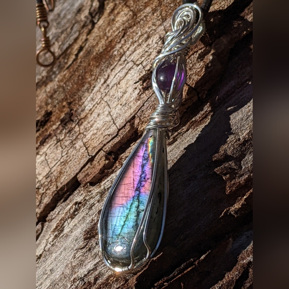 Artisan Jewelry - 925 Sterling Silver Gemstone Pendant Necklace Fantasy Luxury Evening Artisan